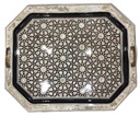 Serving Tray - Wood & Seashell - 3 Pcs - Rectangle & Chamfered Corners