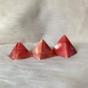 Natural Stone Pyramid medium size red