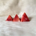Natural Stone Pyramid medium size red
