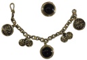 Bracelet And Ring Copper With Black Agate Stone