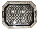 Serving Tray - Wood & Seashell - 3 Pcs - Rectangle & Chamfered Corners