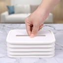 Scalable Tissue Box, Silicone Elastic Tissue Box Holder Dispenser, Lifting Tissue Box for Home, Car & Restaurant - White
