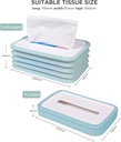 Scalable Tissue Box, Silicone Elastic Tissue Box Holder Dispenser, Lifting Tissue Box for Home, Car & Restaurant - Light Blue