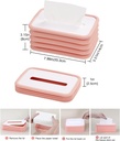 Scalable Tissue Box, Silicone Elastic Tissue Box Holder Dispenser, Lifting Tissue Box for Home, Car & Restaurant - Pink