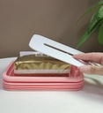Scalable Tissue Box, Silicone Elastic Tissue Box Holder Dispenser, Lifting Tissue Box for Home, Car & Restaurant - Pink