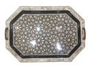 Serving Tray - Wood & Seashell - 3 Pcs - Rectangle & Chamfered Corners