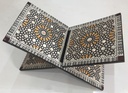 Quran Holder - Seashell And Wood  - Orange And Black