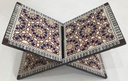 Quran Holder - Seashell And Wood - With Blue Color