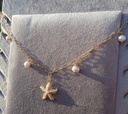 Necklace From ABfly - White Pearl Star Fish Chinese Gold Necklace