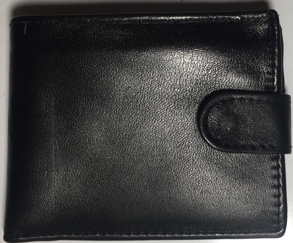 Elegant Genuine Leather Solid Wallet & Card Holder - Black