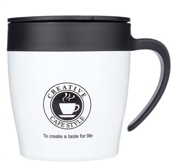 Travel Coffee Mug Insulated Creative Style 330 ML - White