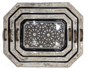 Serving Tray - Wood & Seashell - 3 Pcs - Rectangle & Chamfered Corners