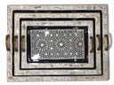 Serving Tray - Wood & Seashell - 3 Pcs - Rectangle