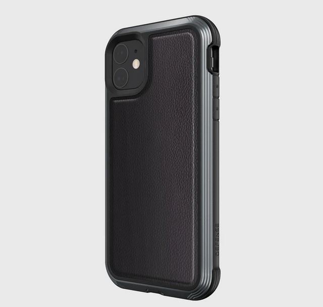 X-DORIA Defense Lux 3 meter drop test - Back Cover For iPhone 11 - Leather - Black
