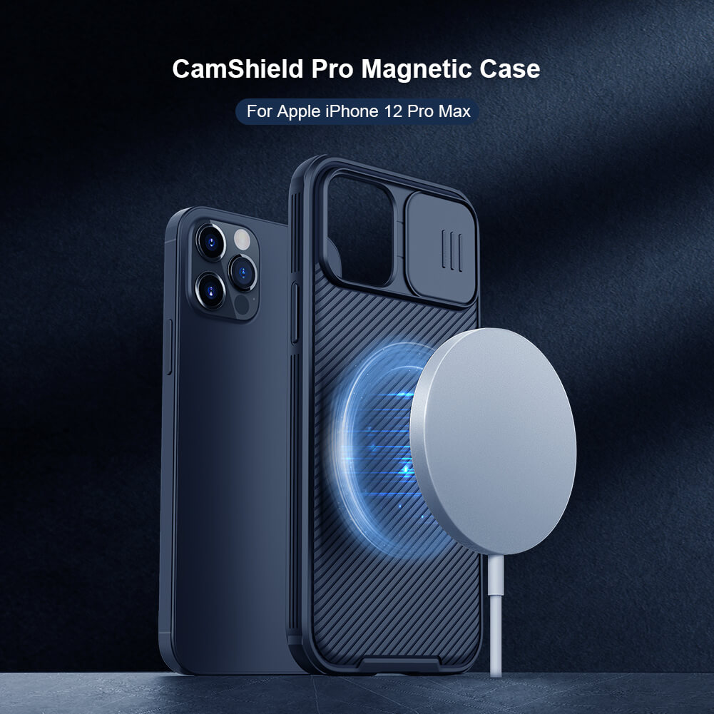 Nillkin CamShield Pro Magnetic cover case - Camera Lens Protection - iPhone 12 Pro Max - Black