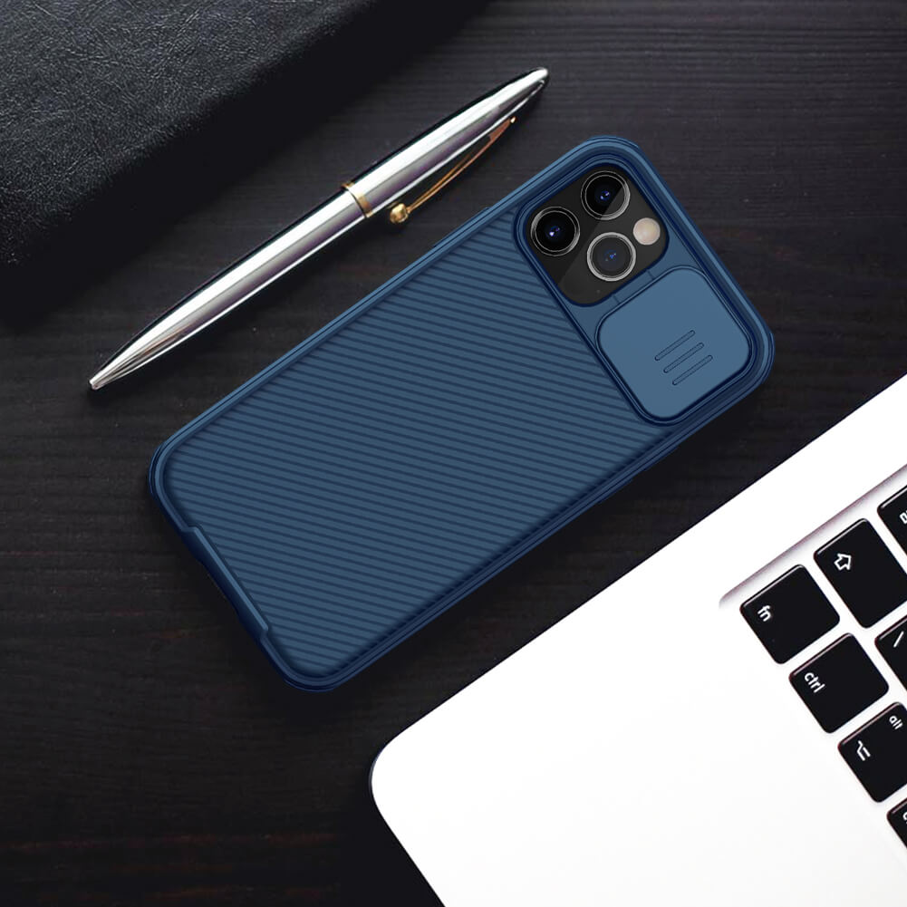 Nillkin CamShield Pro Magnetic cover case - Camera Lens Protection - iPhone 12 Pro Max - Blue