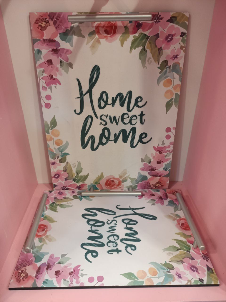 Serving Tray - Wood - 2 Pieces - Rectangle - Printed