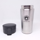 Travel Thermal Mug 380 ML Insulated Stainless Steel Safety Button - Silver