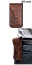 Puloka 2 Mobile Phones Waist Bag Case For Iphone, Samsung & smart phones - Pu Leather - Brown