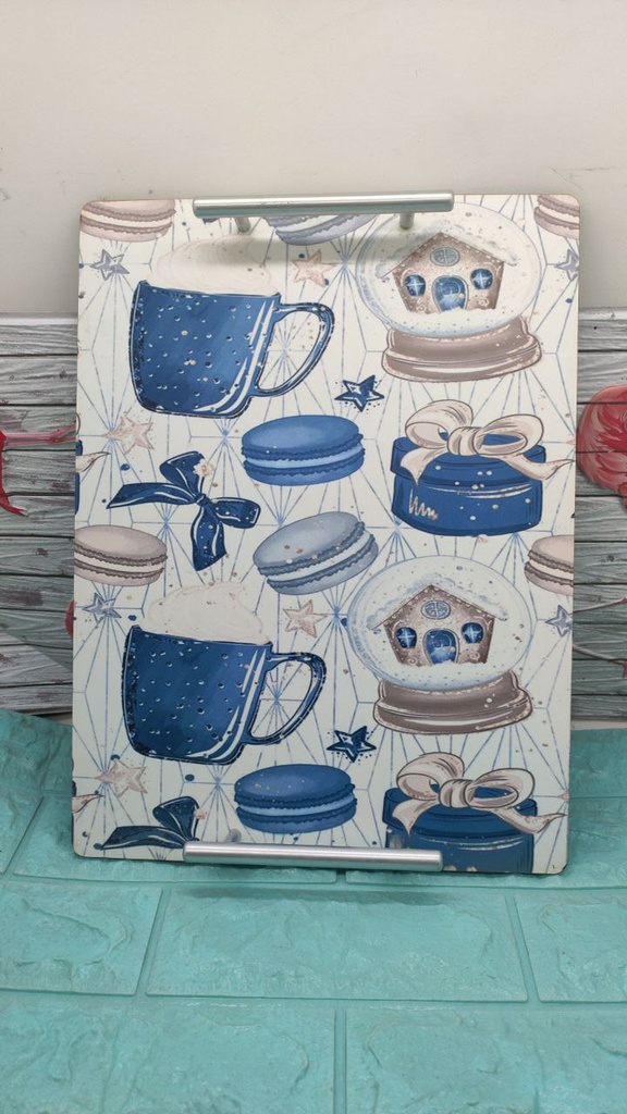 Serving Tray - Wood - 2 Pieces - Rectangle - Printed - 202