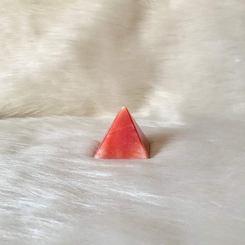 Natural Stone Pyramid medium size red