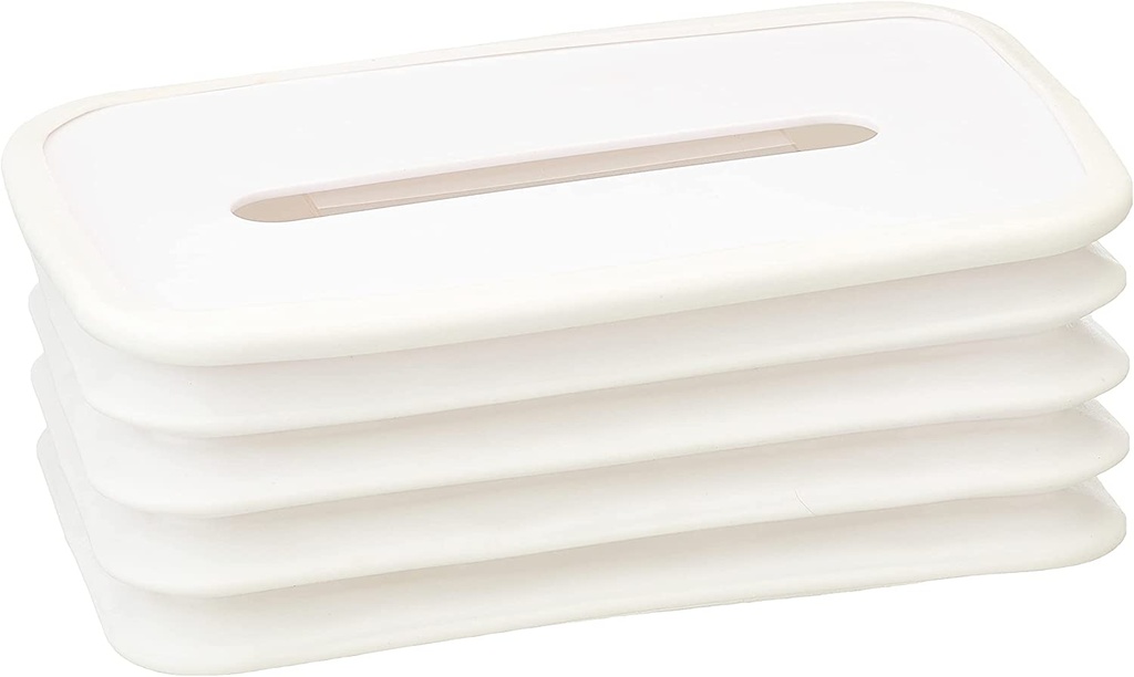 Scalable Tissue Box, Silicone Elastic Tissue Box Holder Dispenser, Lifting Tissue Box for Home, Car & Restaurant - White