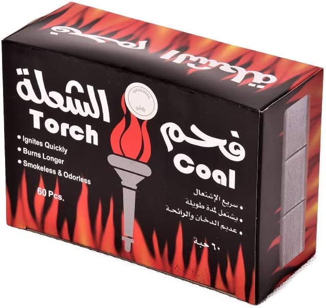Torch Flame Coal 60 Pieces for Barbeque & Incense
