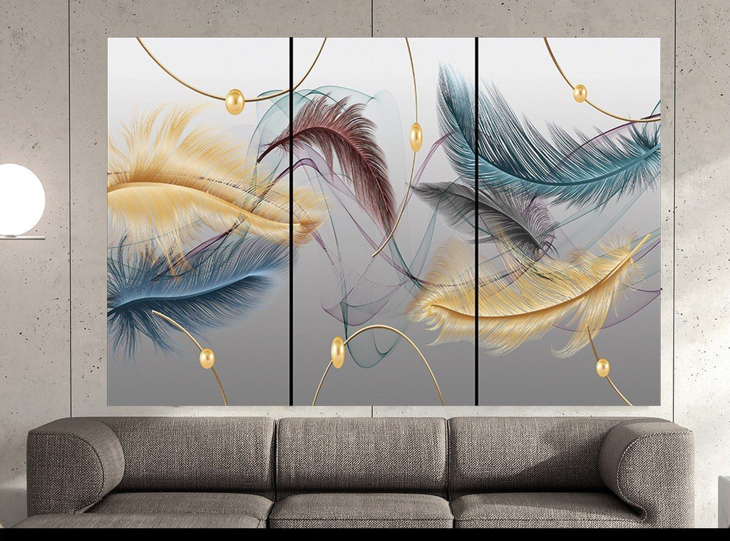 A Wall Art, Wood Modern Tableau For Decor, 3 Pcs, 60 X 90 Cm, 24-059