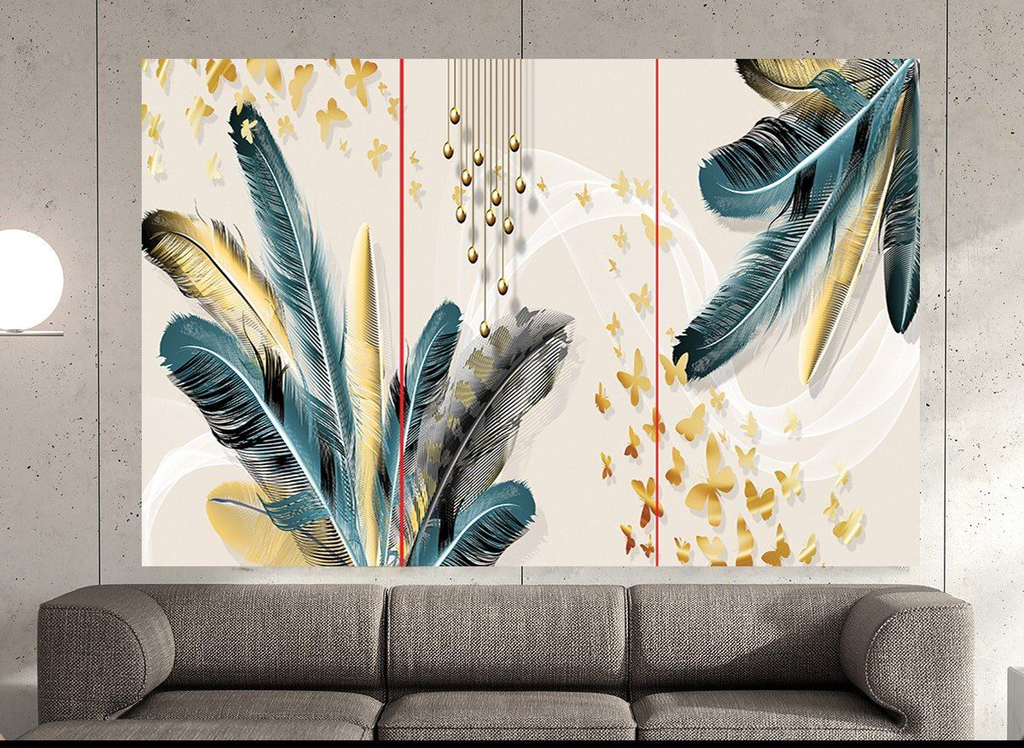 A Wall Art, Wood Modern Tableau For Decor, 3 Pcs, 60 X 90 Cm, 24-060