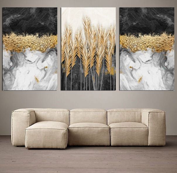 A Wall Art, Wood Modern Tableau For Decor, 3 Pcs, 60 X 90 Cm, 24-077