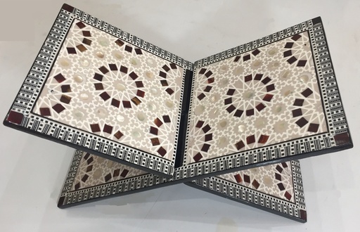 [Mushaf-Hold-1-14] Quran Holder - Seashell And Wood - Pomegranate Seeds (Maroon) Color