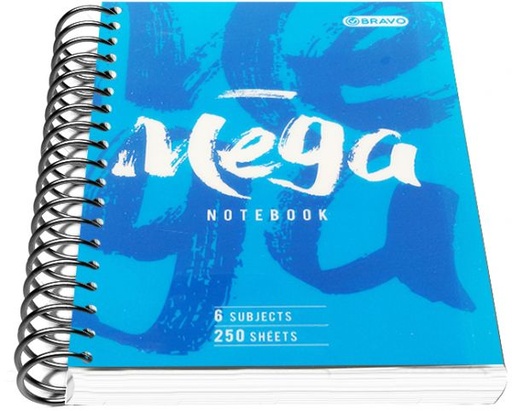 [NB-Sas-Mega-Blu] Mega A4 Spiral Notebook - 250 Sheets - Blue