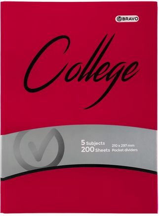 [NB-Sas-Coll-Re] College A4 Binder Notebook – 200 Sheets - Red