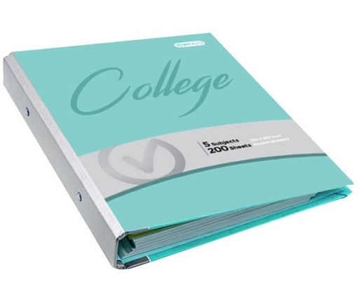[NB-Sas-Coll-LBlu] College A4 Binder Notebook – 200 Sheets - Light Blue