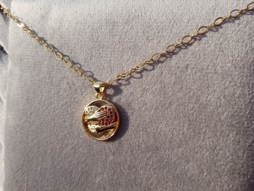 [ABFly-CH21870024] Heart Pendant Necklace From ABfly - Chinese Gold Chain