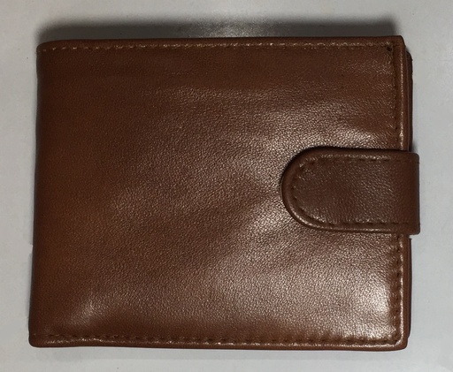 [Wa2-Saud-Hav] Elegant Genuine Leather Solid Wallet & Card Holder - Camel