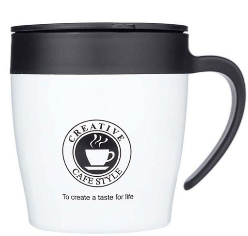 [Mug-Insu21-Coff-Wh] Travel Coffee Mug Insulated Creative Style 330 ML - White