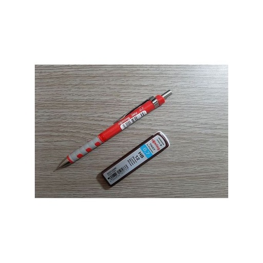 [Penc-Rotr-7Re+HB] Tikky Mechanical Pencil With Eraser - 0.7 Mm - Red - Leads 0.7 Mm HB