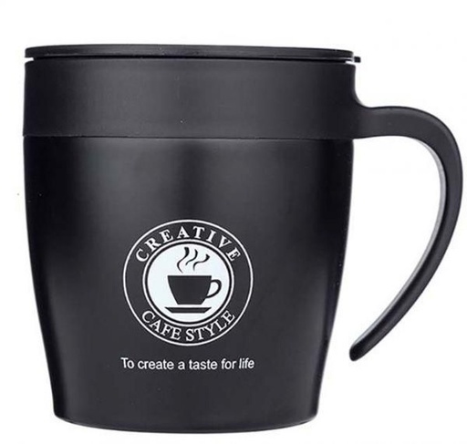 [Mug-Insu21-Coff-Bl] Travel Coffee Mug Insulated Creative Style 330 ML - Black