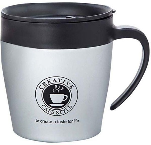 [Mug-Insu21-Coff-Sil] Travel Coffee Mug Insulated Creative Style 330 ML - Silver