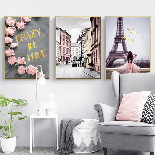 [Tblu-24-051] A Wall Art, Wood Modern Tableau For Decor, 3 Pcs, 60 X 90 Cm, 24-051