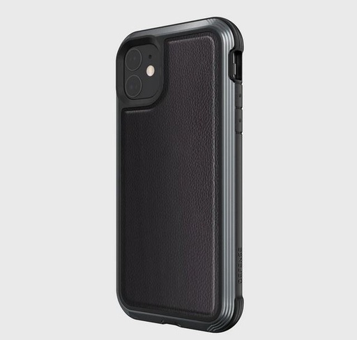 [MBCov-X-370400112008] X-DORIA Defense Lux 3 meter drop test - Back Cover For iPhone 11 - Leather - Black
