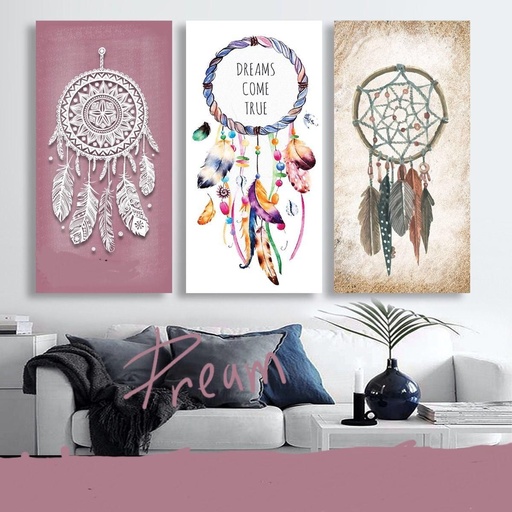 [Tblu-24-052] A Wall Art, Wood Modern Tableau For Decor, 3 Pcs, 60 X 90 Cm, 24-052