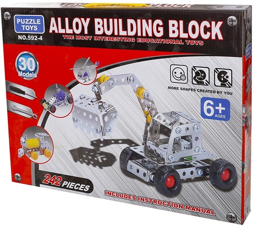 [Toy27-1771] Meccano set for 30 different models, 242 pcs, Puzzle Toys 592-4 Alloy Building Block