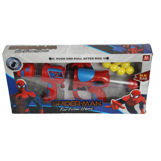 [Toy27-4208] spider man pistol, red color, with 8 bullets