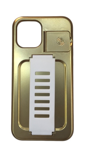 [MBCov-Gr2u-Bst-1-Gol] iPhone 12 Pro Max 6.7 BOOST dual layer case, kickstand, band, Gold