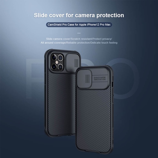 [MBCov-Nillkin-202559] Nillkin CamShield Pro cover case - Camera Lens Protection - iPhone 12 Pro Max - Black