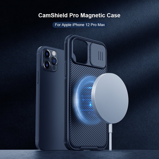 [MBCov-Nillkin-213869] Nillkin CamShield Pro Magnetic cover case - Camera Lens Protection - iPhone 12 Pro Max - Black