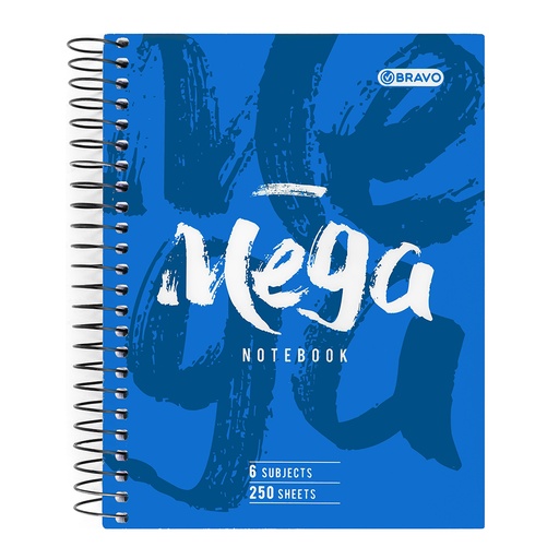 [NB-Sas-B5-Mega-Blu] Mega Spiral Notebook - Med size B5 - 250 Sheets - Blue