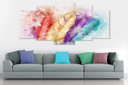 [Tblu-24-152] A Wall Art, Wood Modern Tableau For Decor, 5 Pcs, 60 X 130 Cm, 24-152